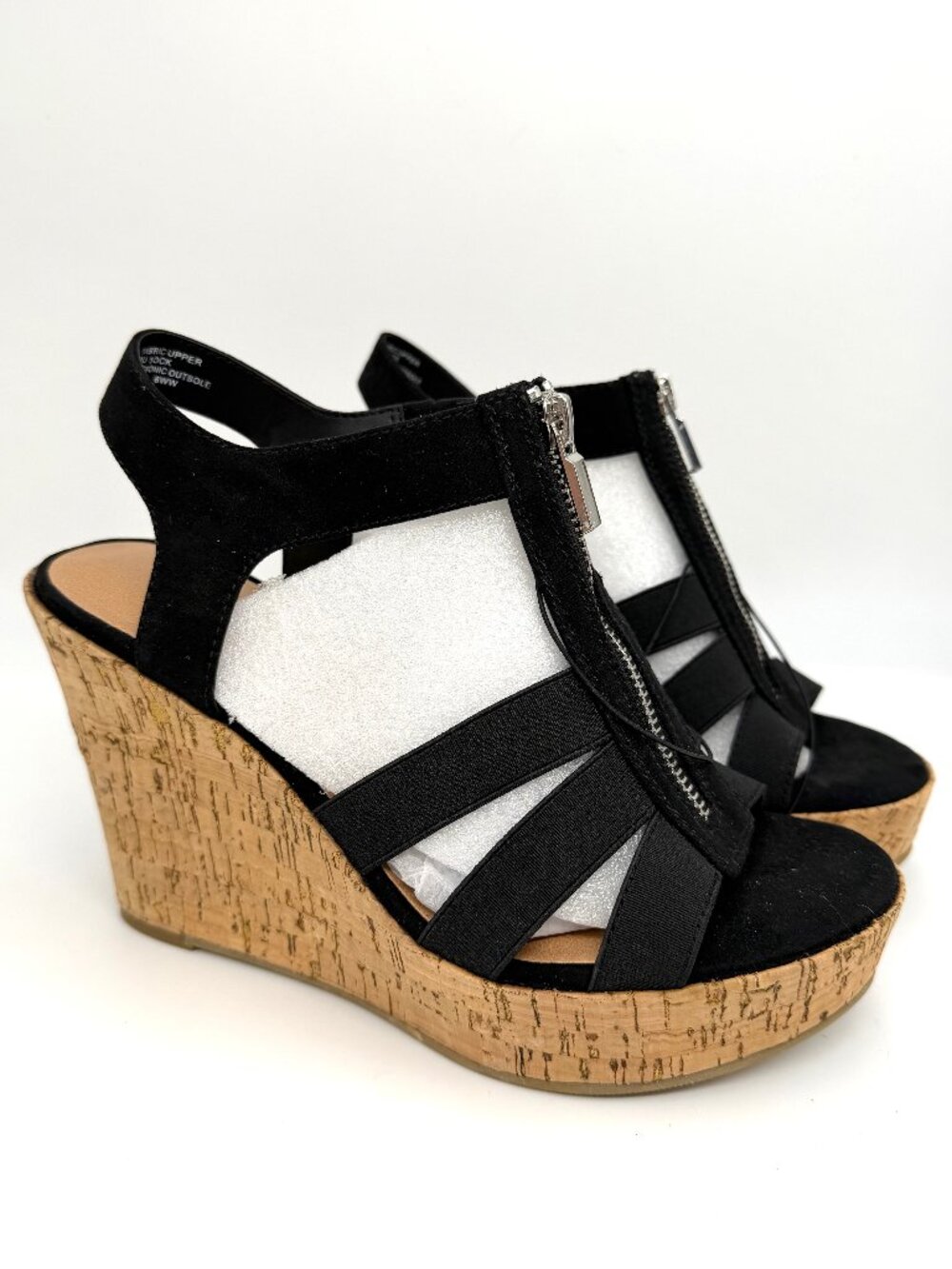 New Torrid Black Stretch Front Zip Wedge - Size 8WW